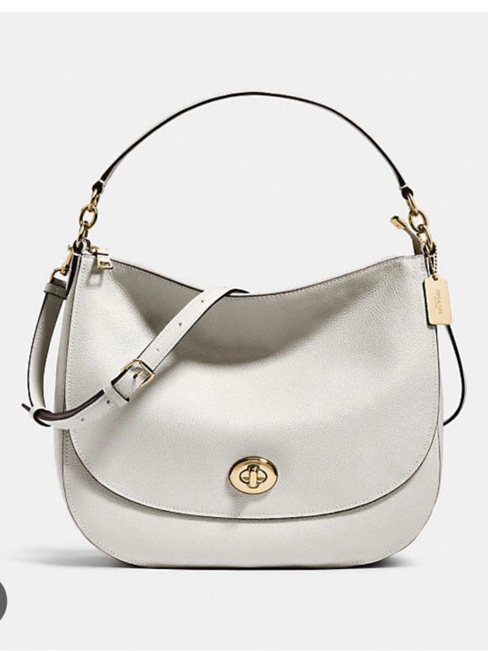 Coach Turnlock hobo Leather Chalk light gold in like new condition